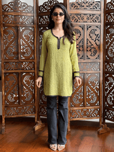 Mystic Olive Chikankari Short Kurta